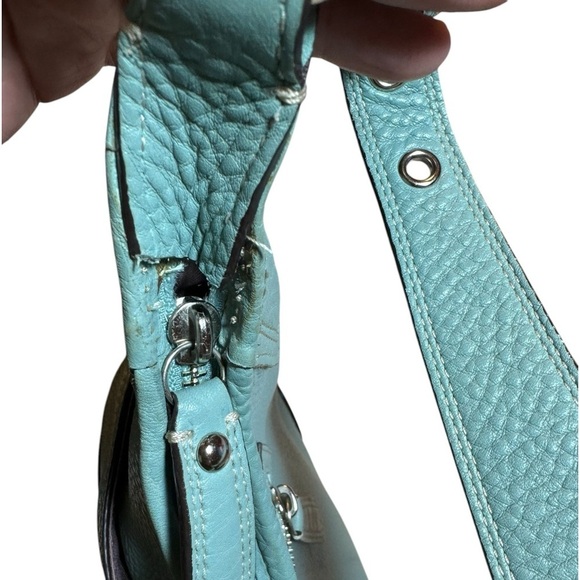 Coach Blue Hobo Bag with Sleek Crescent Shape - Picture 7 of 16